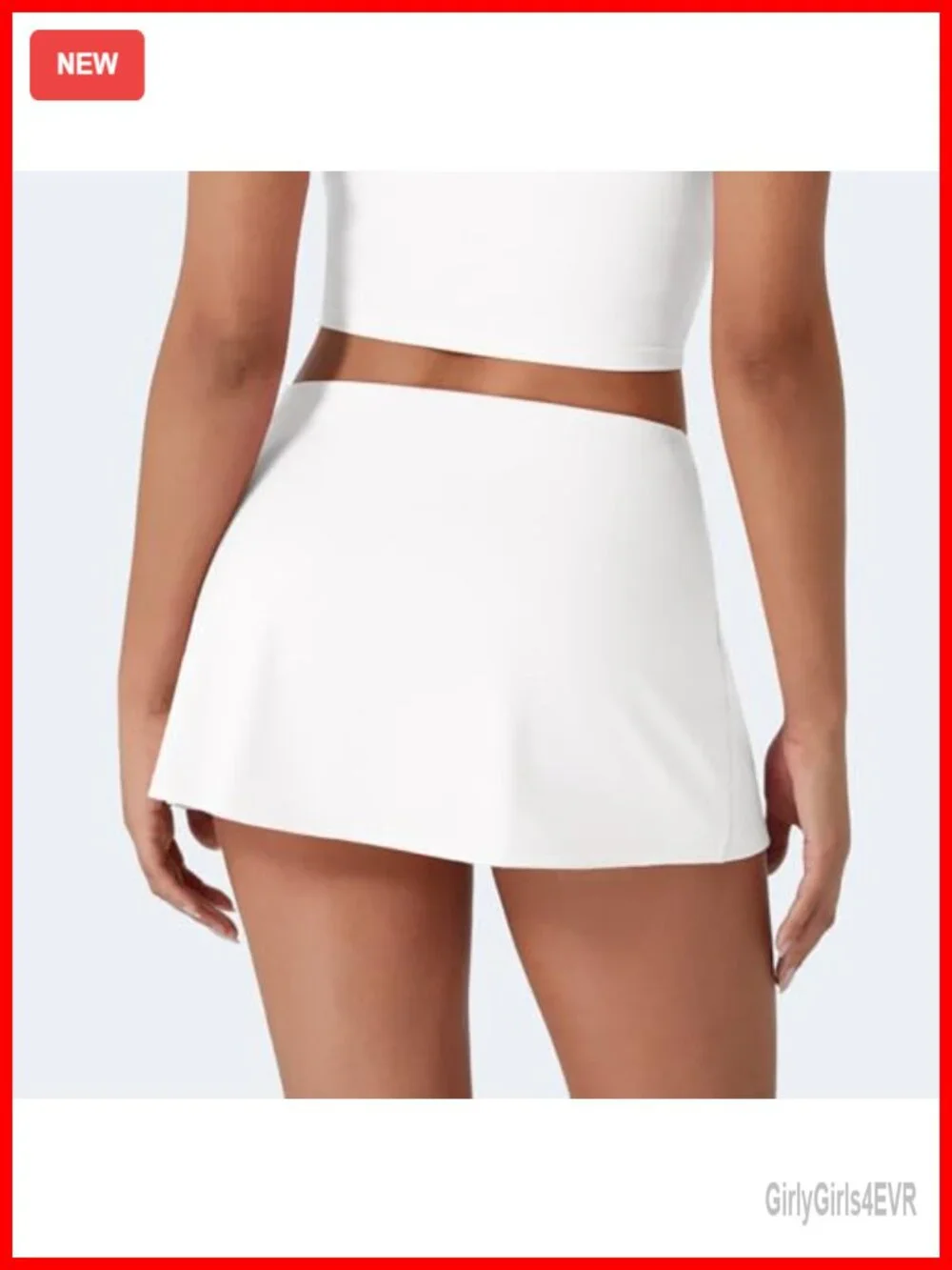 Women's Athletic Skort with Pockets, High Stretch Nylon Spandex Mini Skirt with
